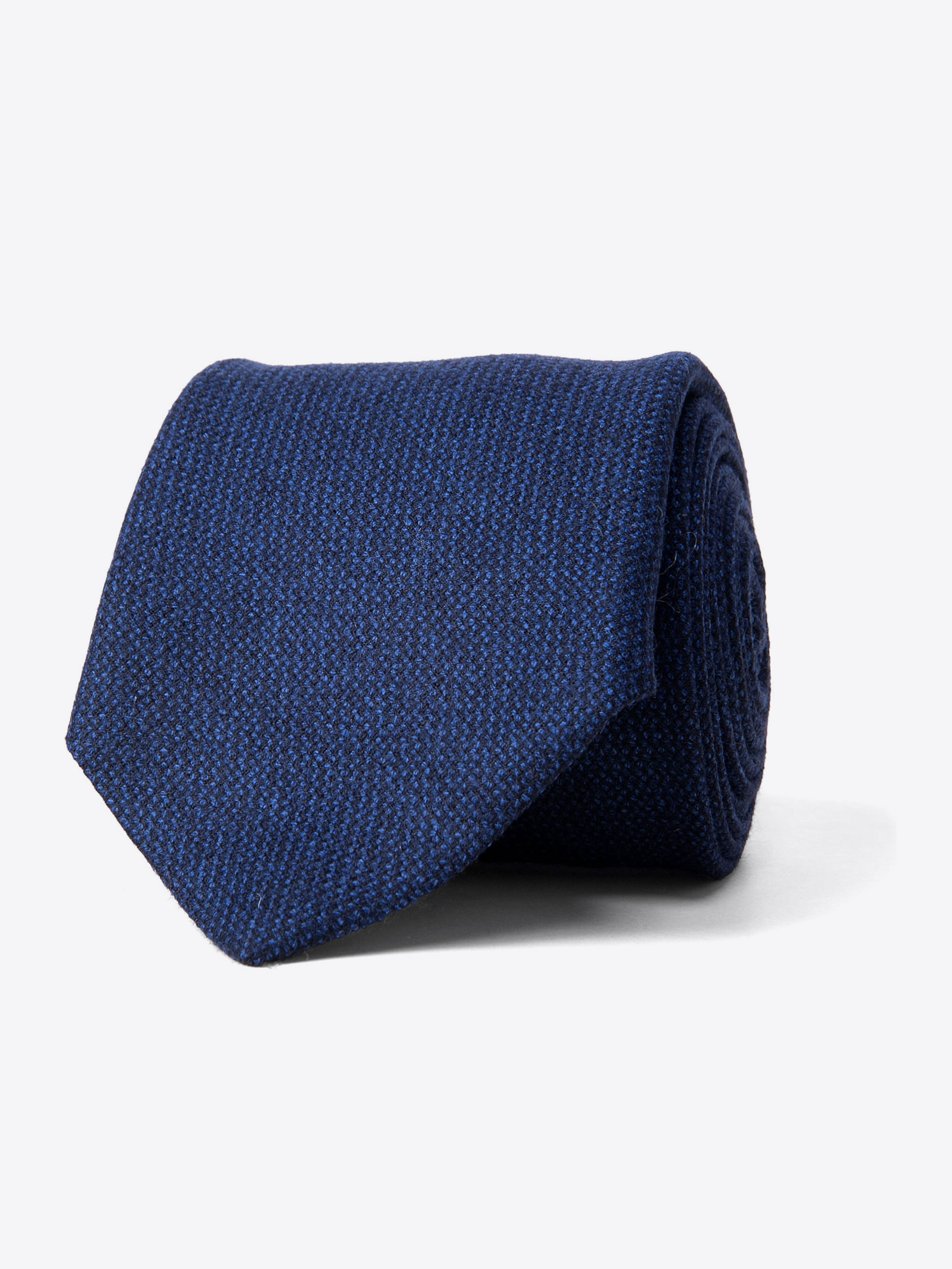 Zoom Image of Indigo Solid Hopsack Wool Tie