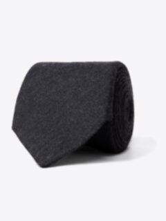 Charcoal Solid Wool Tie Product Thumbnail 1