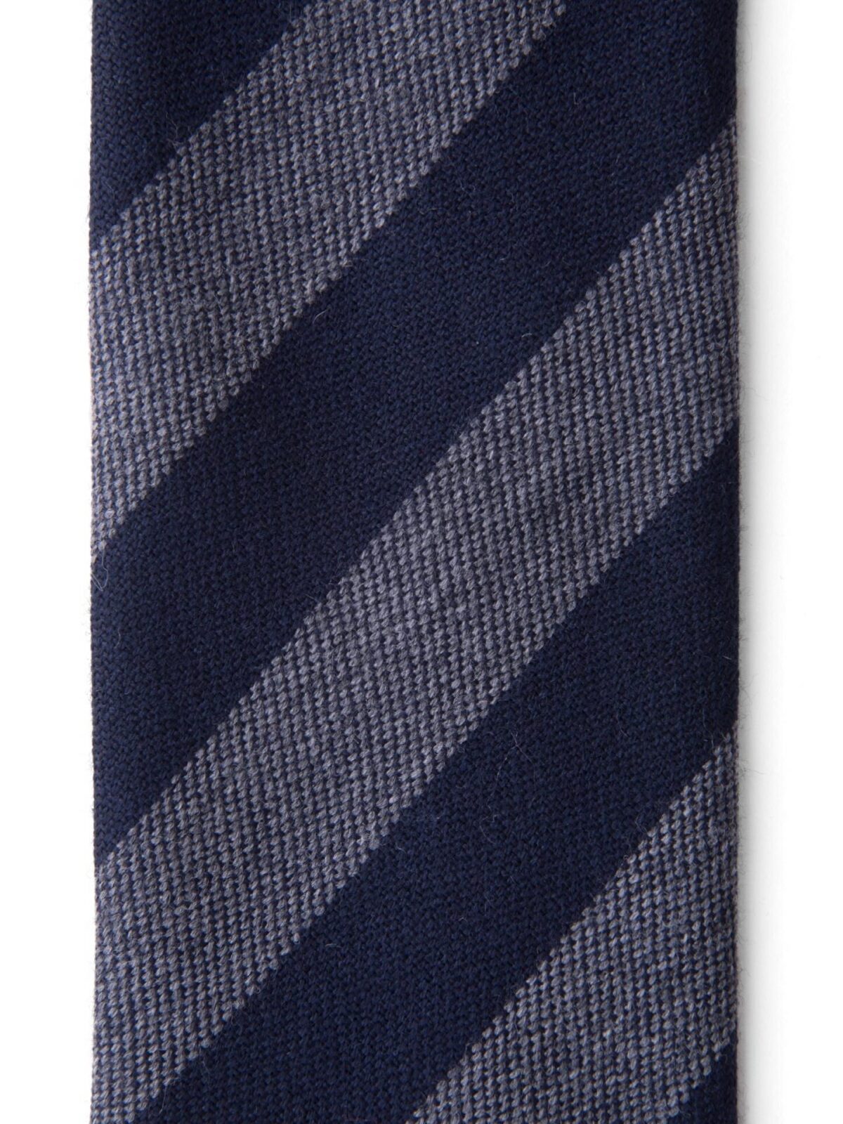 Navy and Grey Wool Striped Tie