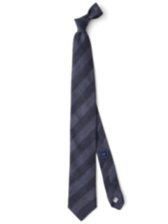 Charcoal and Grey Wool Striped Tie Product Thumbnail 2