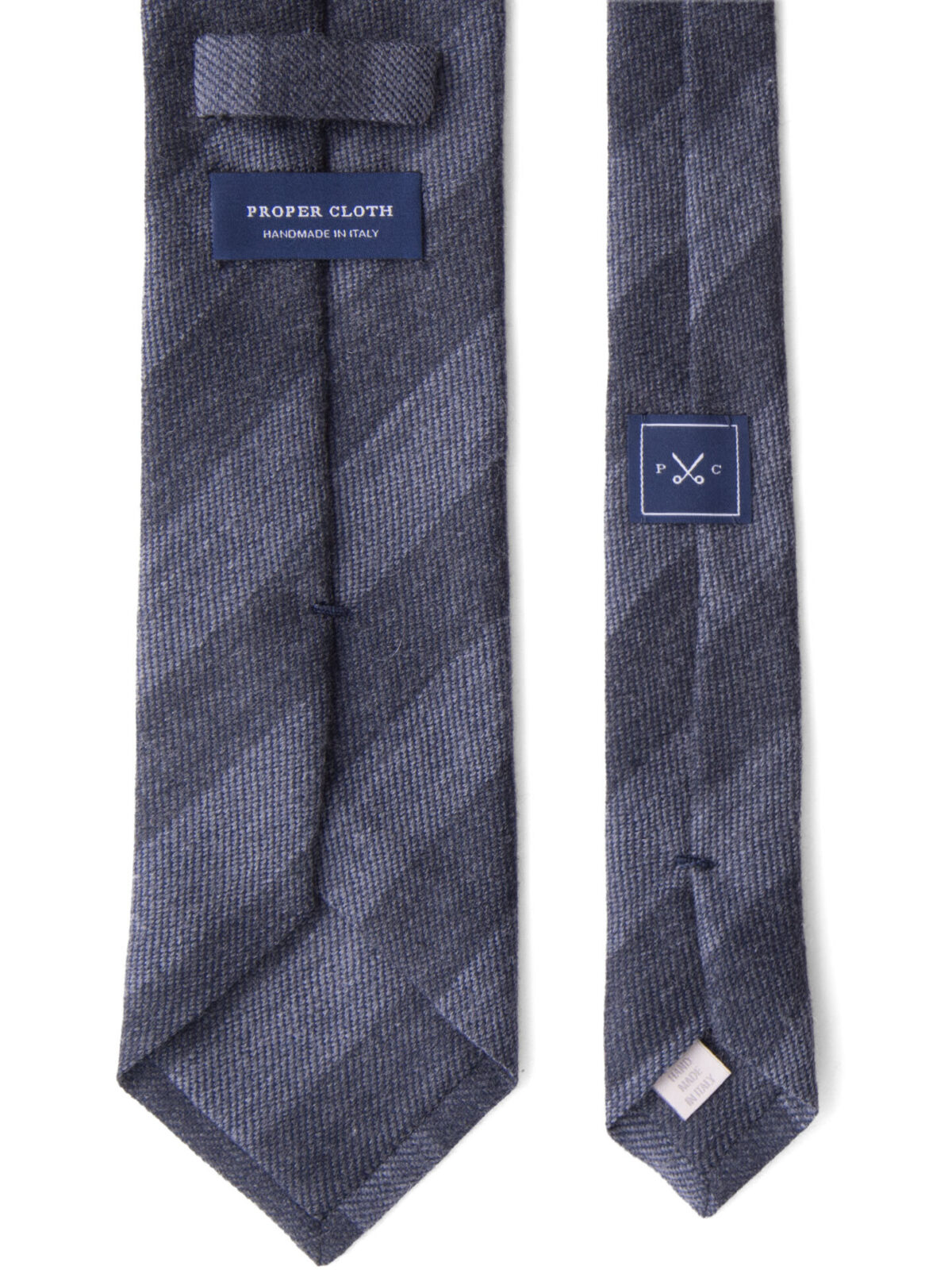 Charcoal and Grey Wool Striped Tie