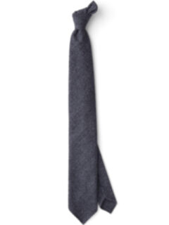 Grey Wool Herringbone Untipped Tie Product Thumbnail 2