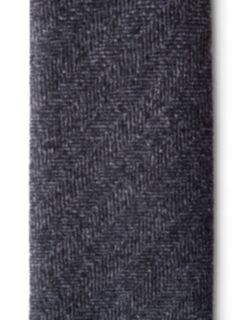 Grey Wool Herringbone Untipped Tie Product Thumbnail 3