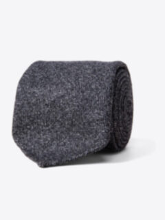 Grey Wool Herringbone Untipped Tie Product Thumbnail 1