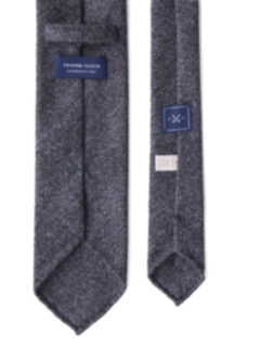 Grey Wool Herringbone Untipped Tie Product Thumbnail 4