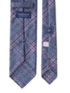 Grey and Scarlet Wool Plaid Tie Product Thumbnail 4