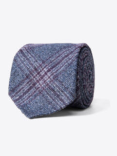 Grey and Scarlet Wool Plaid Tie Product Thumbnail 1