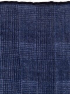 Navy Glen Plaid Wool Pocket Square Product Thumbnail 2