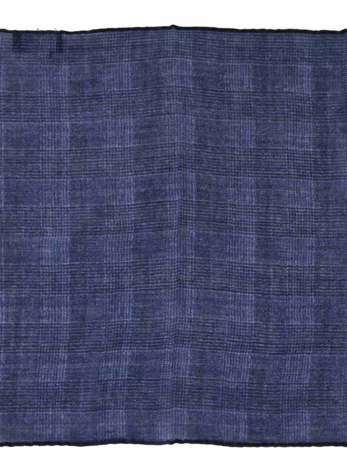 Navy Glen Plaid Wool Pocket Square