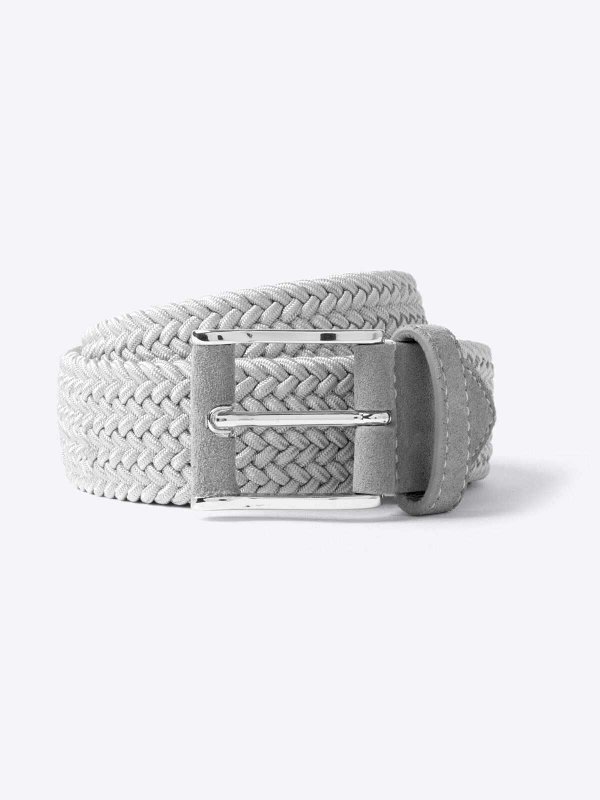 Brand New Contoured belt - Light gray whole grain leather. Handcrafted Gray Full Grain Leather Belt: Handmade Embossed Floral  main image 2