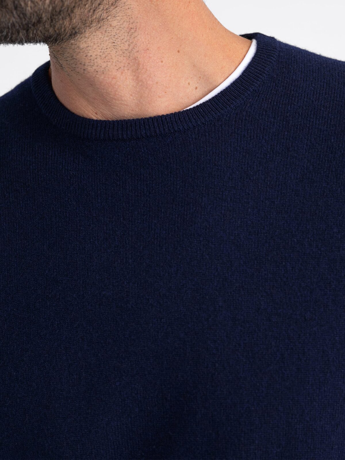 Navy Cashmere Crewneck Sweater by Proper Cloth