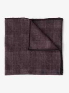 Brown Glen Plaid Wool Pocket Square Product Thumbnail 1
