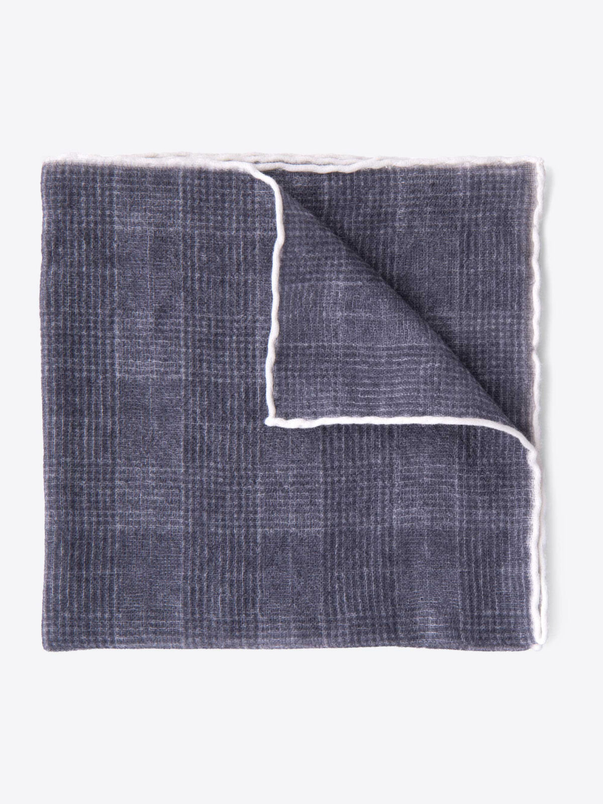 Grey Glen Plaid Wool Pocket Square