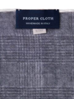 Grey Glen Plaid Wool Pocket Square Product Thumbnail 3