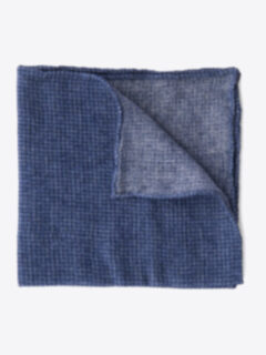 Ocean Cashmere Micro Check Pocket Square Product Thumbnail 1