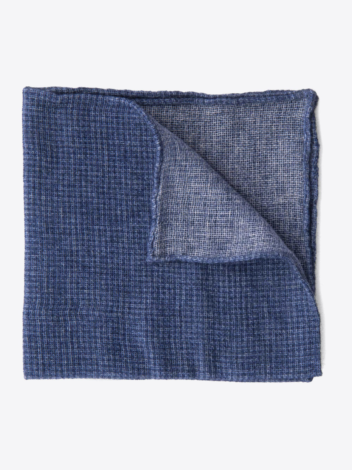 Ocean Cashmere Micro Check Pocket Square