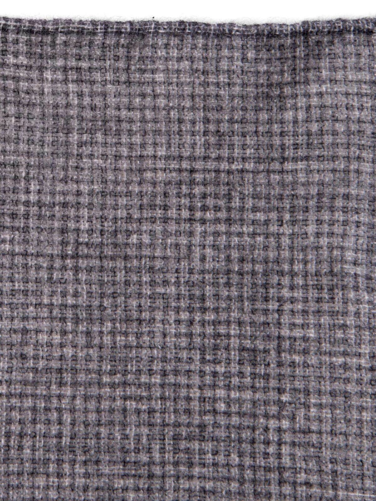 Grey Cashmere Micro Check Pocket Square