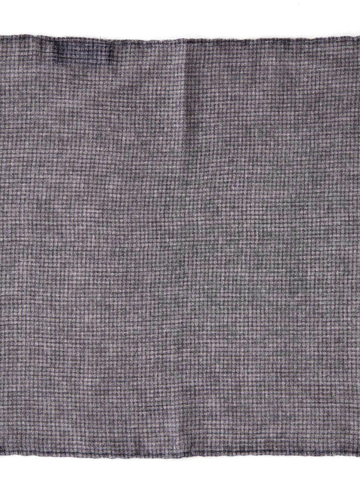 Grey Cashmere Micro Check Pocket Square