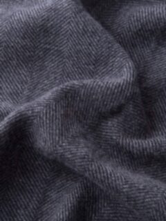 Charcoal Herringbone Wool Cashmere Scarf Product Thumbnail 3