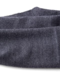 Charcoal Herringbone Wool Cashmere Scarf Product Thumbnail 4