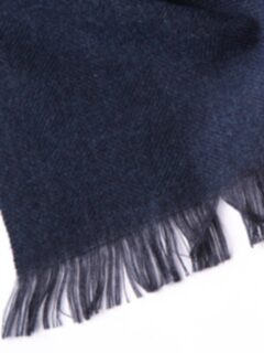 Navy Herringbone Wool Cashmere Scarf Product Thumbnail 2