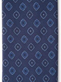 Slate Blue Foulard Print Silk Tie Product Thumbnail 3