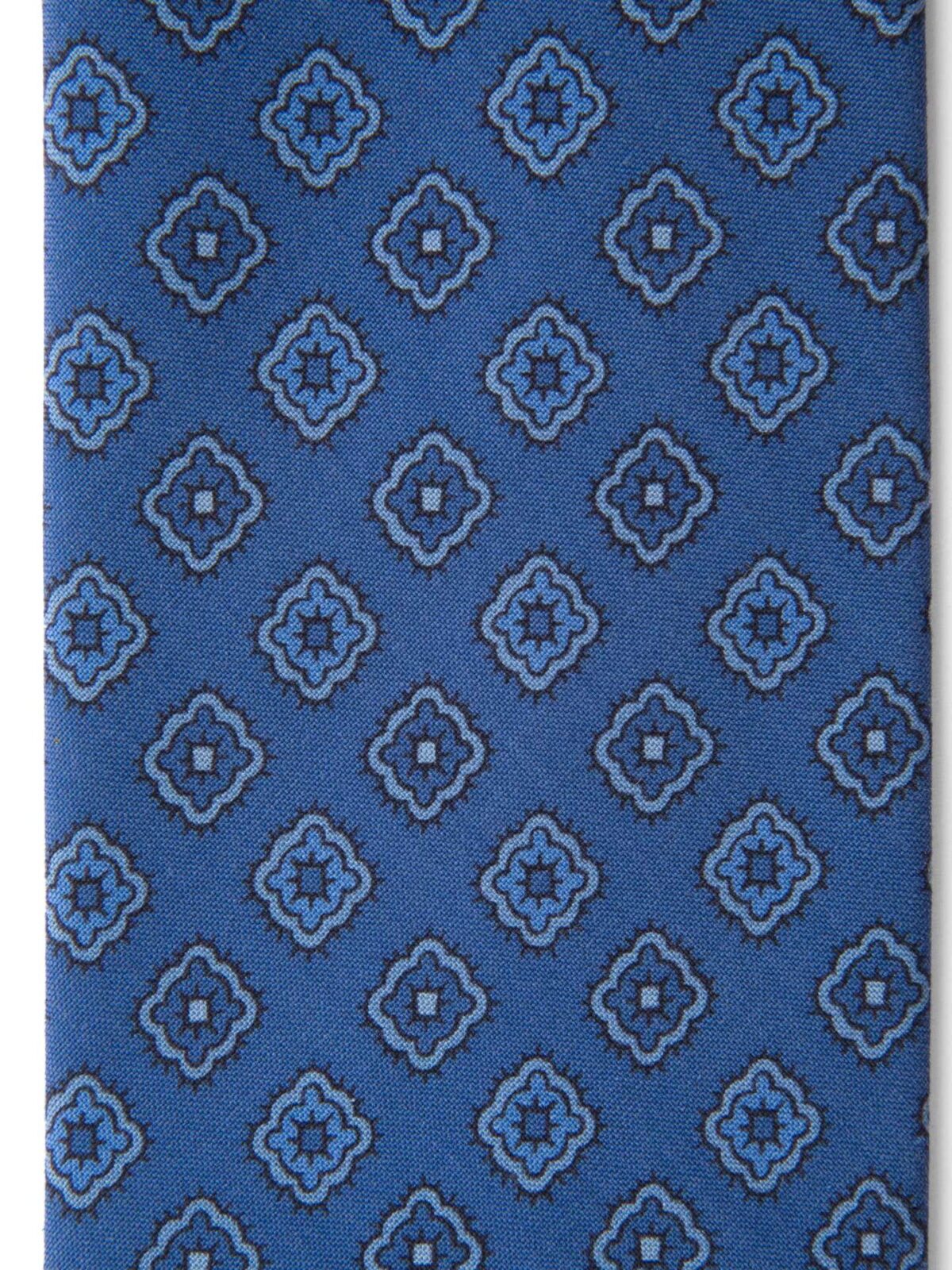 Ocean Blue Foulard Print Silk Tie