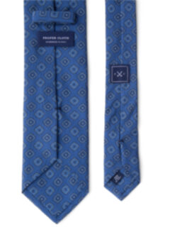 Ocean Blue Foulard Print Silk Tie Product Thumbnail 4