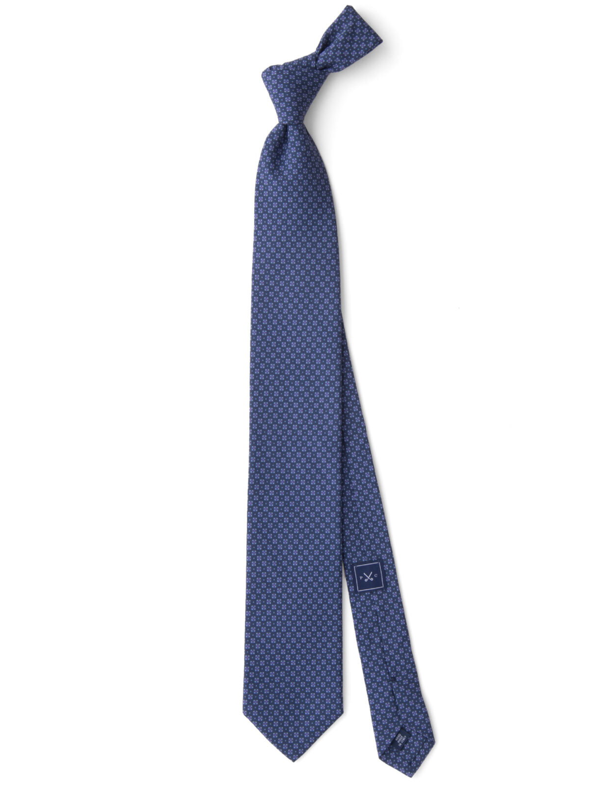 Blue and Lavender Small Foulard Print Tie