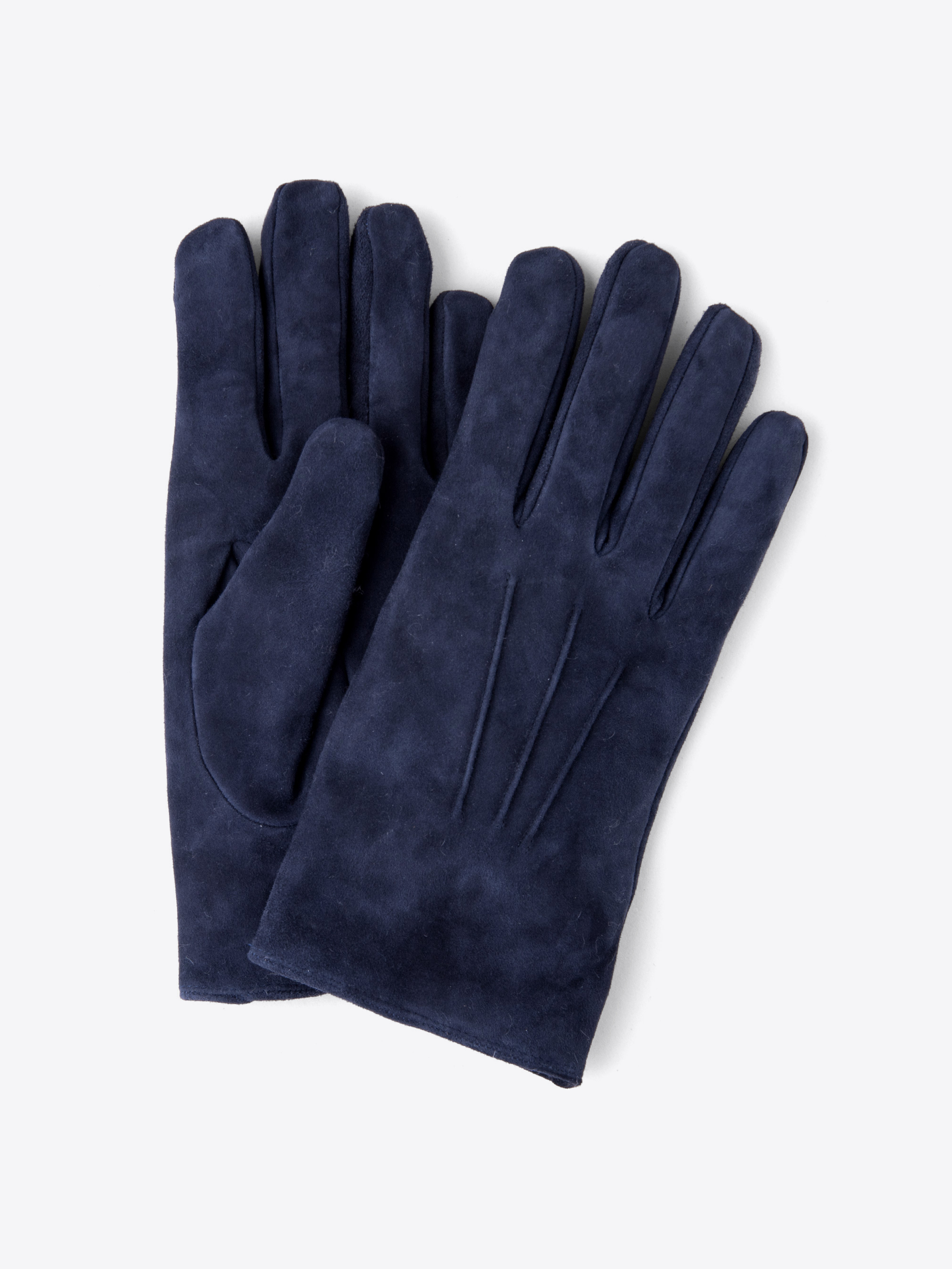Zoom Image of Navy Suede Cashmere Lined Gloves