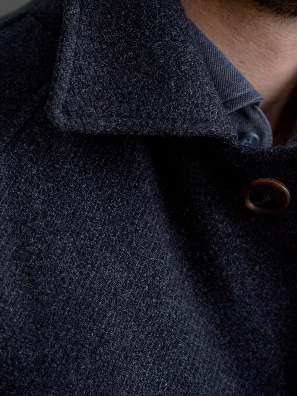 Crosby Navy Wool and Cashmere Belted Coat