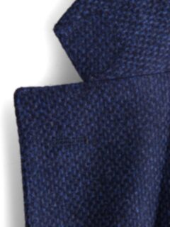 Genova Navy Wool Cashmere Basketweave Jacket Product Thumbnail 3
