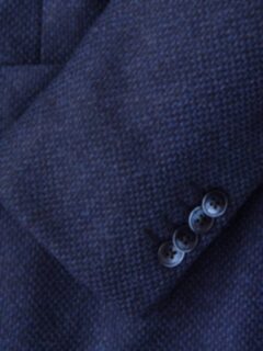 Genova Navy Wool Cashmere Basketweave Jacket Product Thumbnail 2