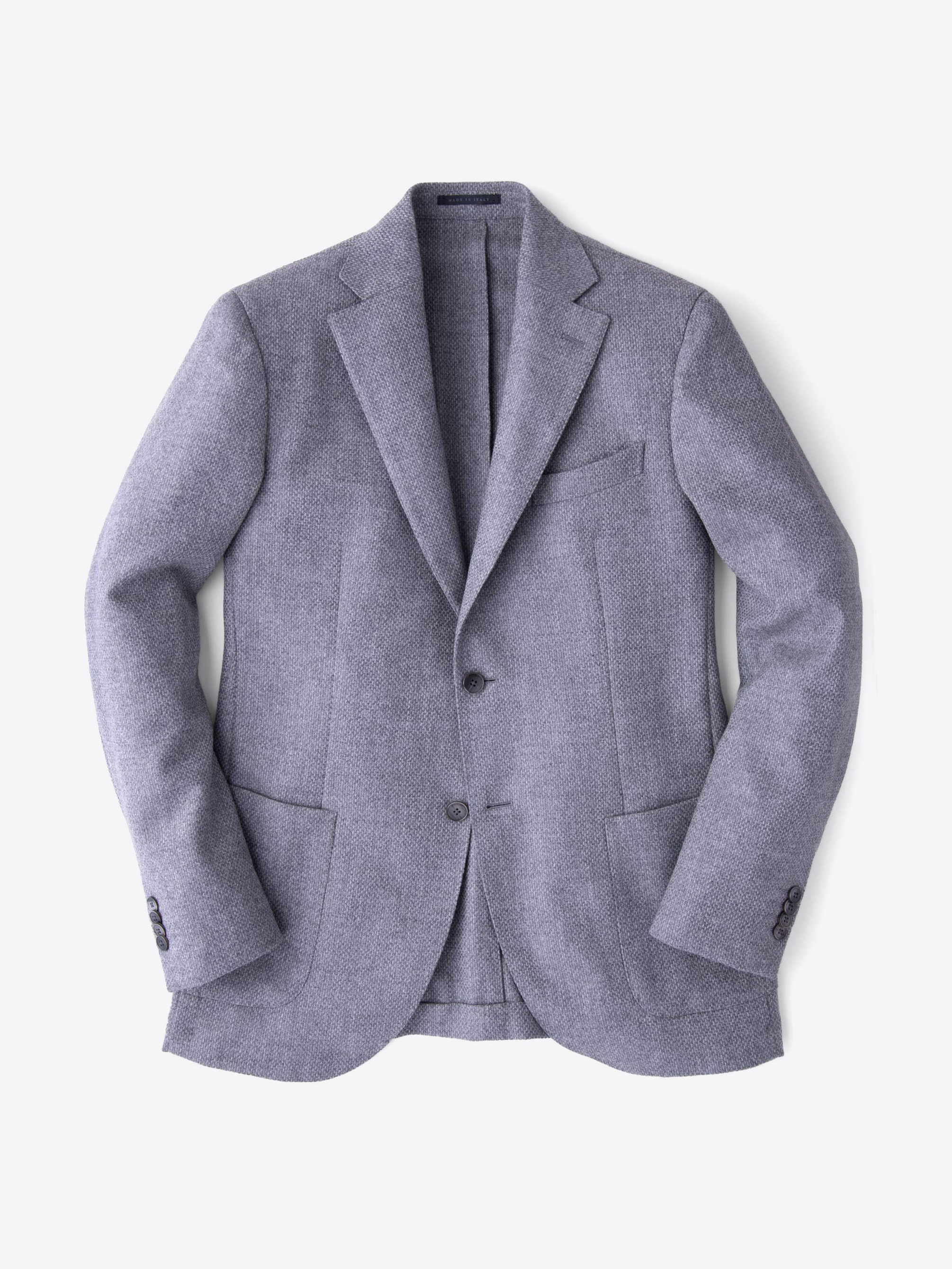 Zoom Image of Genova Grey Wool Cashmere Basketweave Jacket