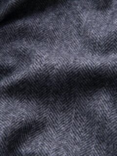Grey Wool Cashmere Herringbone Hudson Jacket Product Thumbnail 5