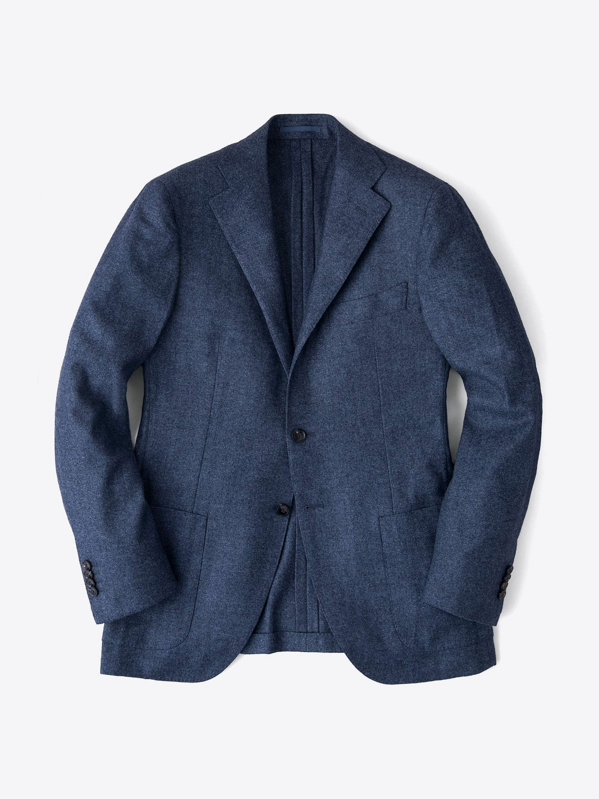 Zoom Image of Slate Wool Cashmere Herringbone Hudson Jacket