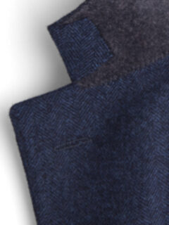 Navy Wool Cashmere Herringbone Hudson Jacket Product Thumbnail 5