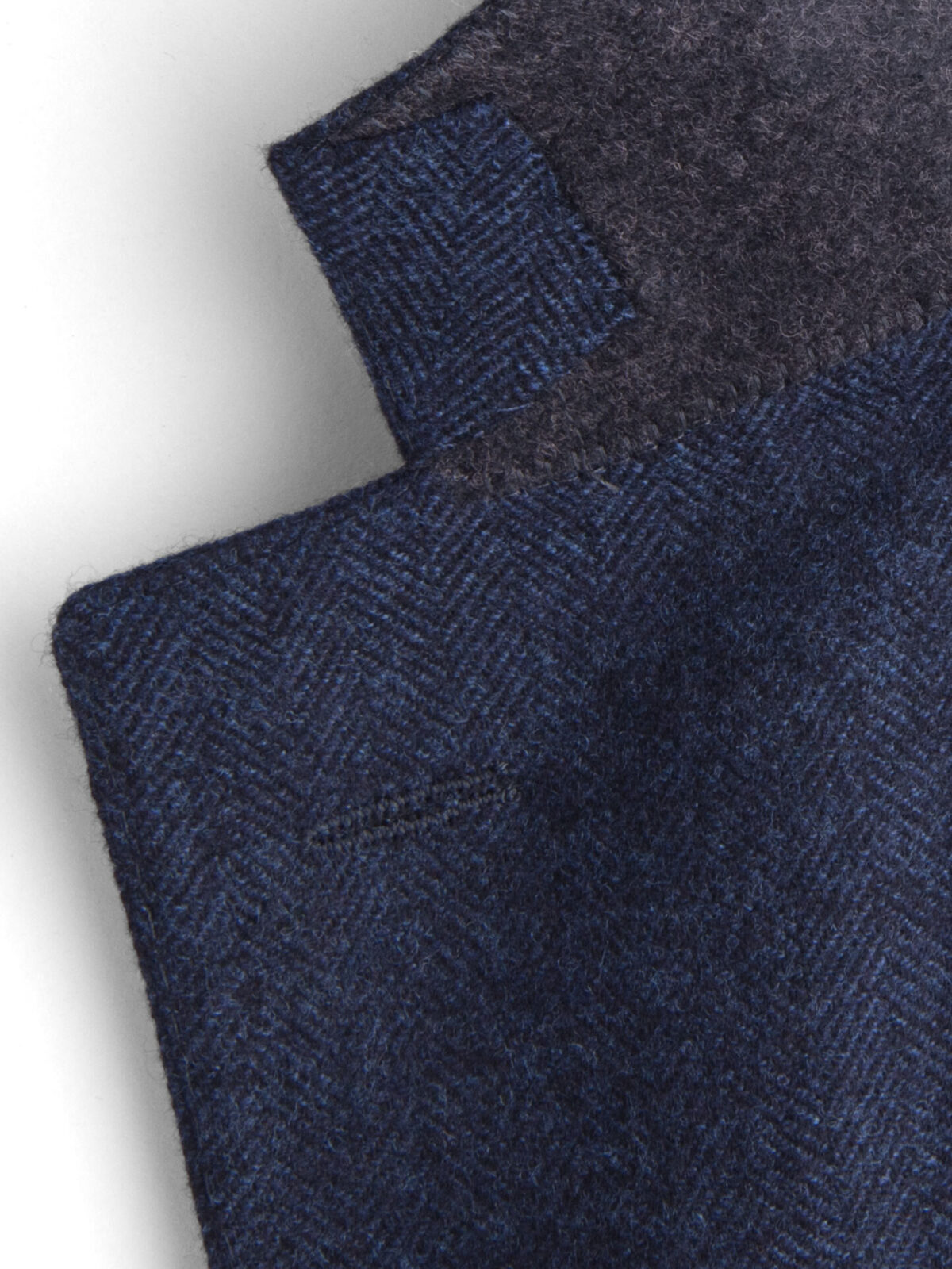 Navy Wool Cashmere Herringbone Hudson Jacket