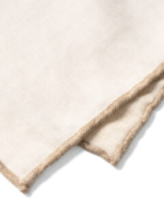 Beige Wool and Cotton Tipped Pocket Square Product Thumbnail 3