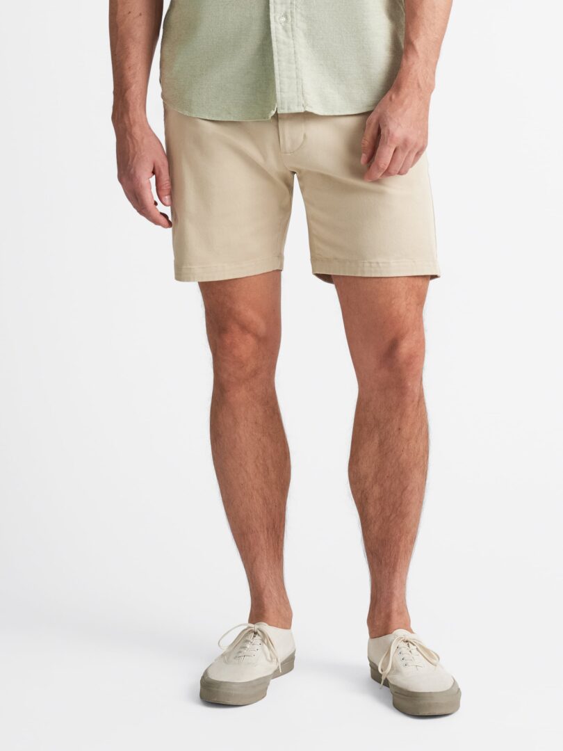 Beige Stretch Cotton Chino Shorts Thumb Detail