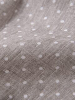 Taupe and White Dot Print Linen Pocket Square Product Thumbnail 5
