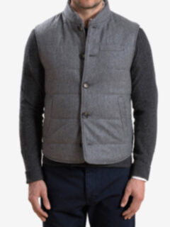 Light Grey Wool Cortina Vest Product Thumbnail 5