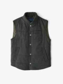 Cortina I Forest Wool Cashmere Snap Vest Product Thumbnail 1
