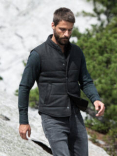 Cortina I Forest Wool Cashmere Snap Vest Product Thumbnail 7