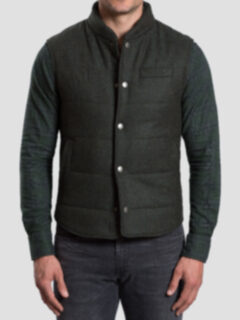 Cortina I Forest Wool Cashmere Snap Vest Product Thumbnail 6