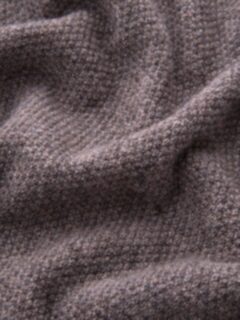 Mocha Cobble Stitch Cashmere V-Neck Sweater Product Thumbnail 4