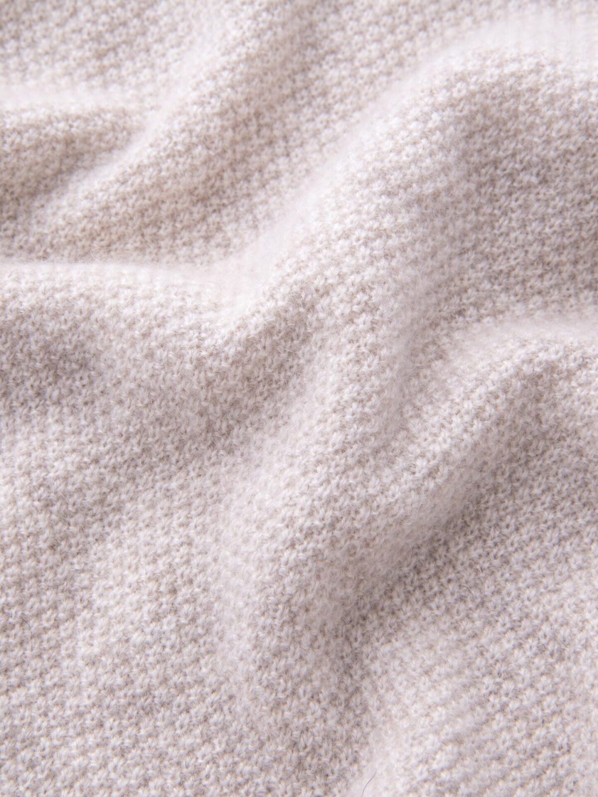 Wheat Cobble Stitch Cashmere V-Neck Sweater