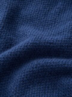 Ocean Blue Cobble Stitch Cashmere V-Neck Sweater Product Thumbnail 3