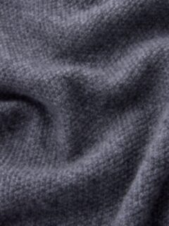 Grey Cobble Stitch Cashmere V-Neck Sweater Product Thumbnail 3