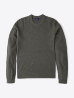 Pine Cobble Stitch Cashmere Crewneck Sweater Product Thumbnail 1